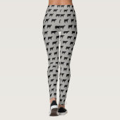 Holstein Kuh Silhouetten Muster Schwarz und Grau Leggings (Rückseite)