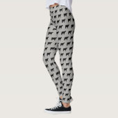 Holstein Kuh Silhouetten Muster Schwarz und Grau Leggings (Links)