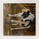 Holstein-Kuh steht in einem rostigen Eimer Puzzle (Horizontal)