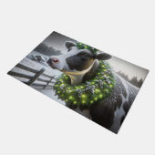 Holstein Kuh trägt einen Weihnachtsschrei Fußmatte (Schrägansicht)