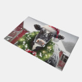 Holstein Kuh trägt einen Weihnachtsschrei Fußmatte (Schrägansicht)