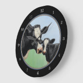 Holstein Kuh und Kalb Große Wanduhr (Winkel)