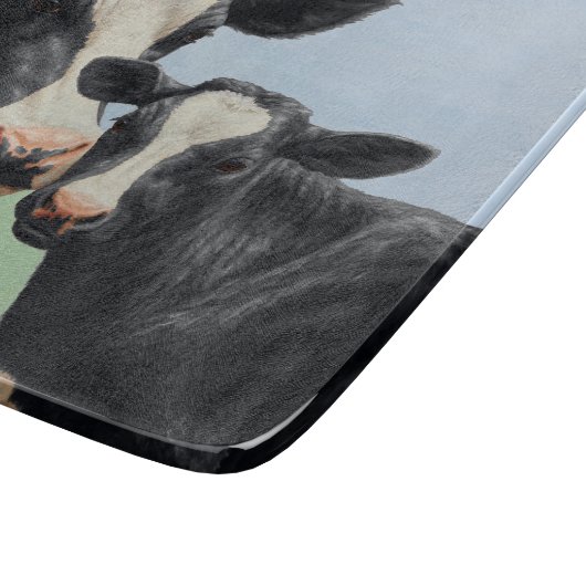 Holstein Kuh und Kalb Schneidebrett (Ecke)
