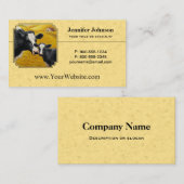 Holstein Kuh und Kalbfarm gelb Visitenkarte (Vorne/Hinten)