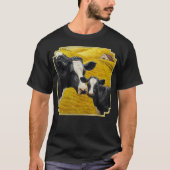 Holstein Kuh und Niedliche Rinder Bauer Kunst T-Shirt (Vorderseite)