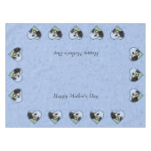 Holstein Kuh und Niedliches Kalb Blauer Herzschlag Tischdecke (Vorderseite (Horizontal))