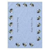 Holstein Kuh und Niedliches Kalb Blauer Herzschlag Tischdecke (Vorderseite)