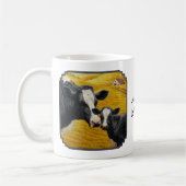 Holstein Kühe und alter Holzstall Kaffeetasse (Links)