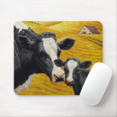 Holstein Kühe und alter Holzstall Mousepad (Mit Mouse)