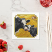 Holstein Kühe und alter Holzstall Serviette (Beispiel)