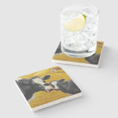 Holstein Kühe und alter Holzstall Steinuntersetzer (Seitenansicht)