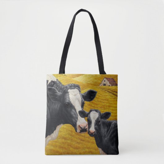 Holstein Kühe und alter Holzstall Tasche (Vorderseite)