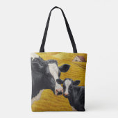 Holstein Kühe und alter Holzstall Tasche (Rückseite)