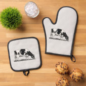 Holstein-Milchkuh Ofenhandschuh & Topflappen-Set (Oben Unten)