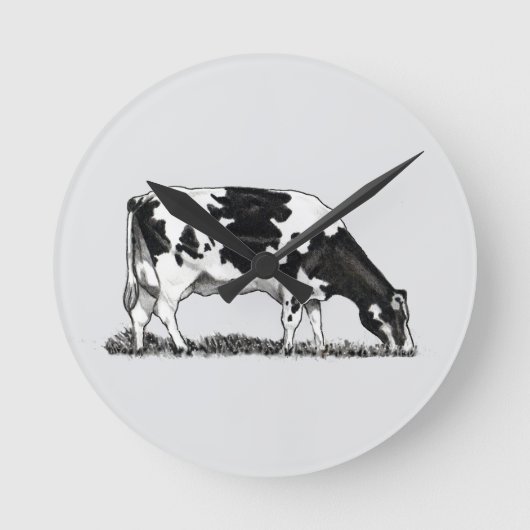 Holstein-Milchkuh Runde Wanduhr (Vorderseite)