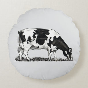 Holstein-Milchkuh Rundes Kissen