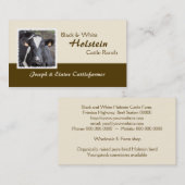 Holstein-Molkerei oder Mastvieh-Foto Visitenkarte (Vorne/Hinten)
