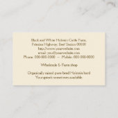 Holstein-Molkerei oder Mastvieh-Foto Visitenkarte (Rückseite)