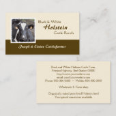 Holstein-Molkerei oder Mastvieh-Foto Visitenkarte (Vorne/Hinten)