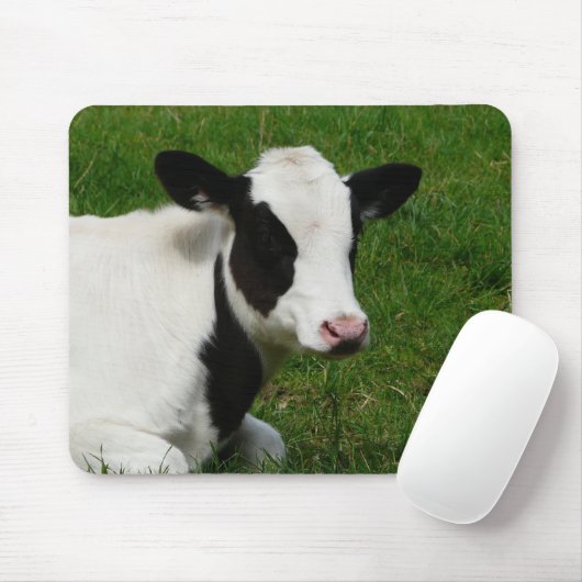 Holstein-Molkereimilch-Kuh auf Gras Mousepad (Mit Mouse)
