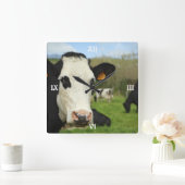 Holstein-Rinder Quadratische Wanduhr (Zuhause)