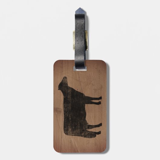 Holstein Silhouette Farm Tier Personalisiert Gepäckanhänger (Rückseite vertikal)