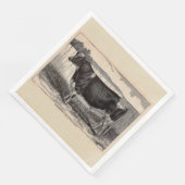 Holsteinbulle aus dem 19. Jahrhundert Serviette (Ecke)