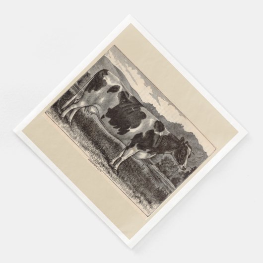 Holsteinkuh aus dem 19. Jahrhundert Serviette (Ecke)