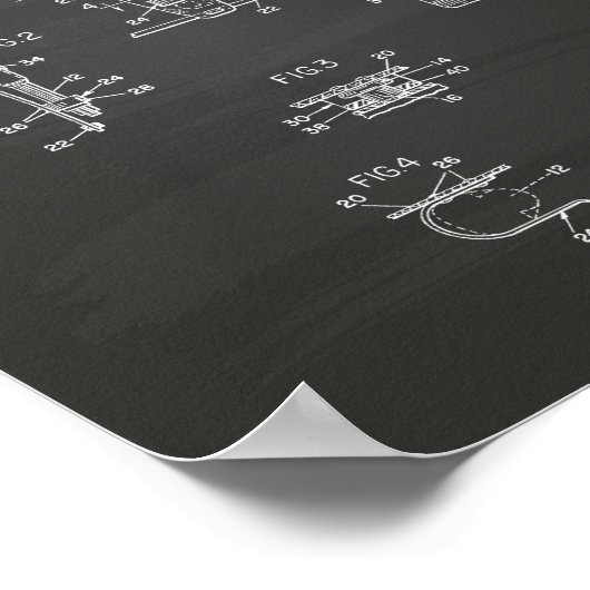 Holster for a Gun 1960 Patent Art - Blueprint Poster (Ecke)