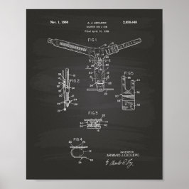 Holster for a Gun 1960 Patent Art - Blueprint Poster