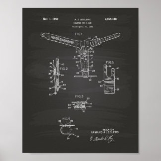 Holster for a Gun 1960 Patent Art - Blueprint Poster