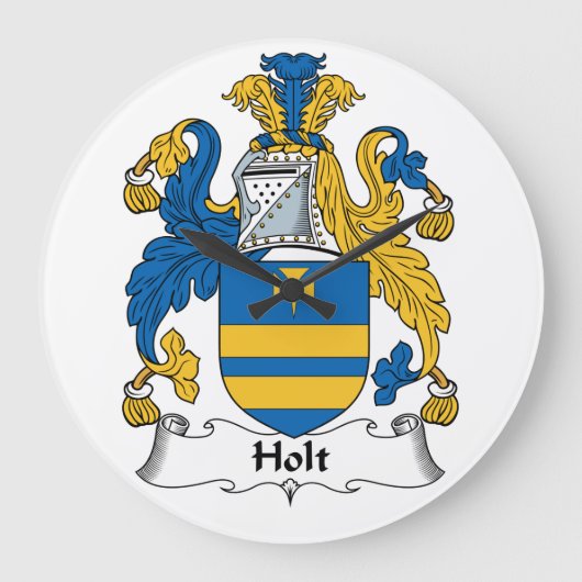 Holt Family Crest Große Wanduhr (Vorderseite)