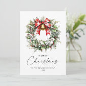 Holtive Berry Pine Wreath Feiertagskarte (Stehend Vorderseite)