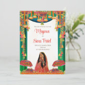 Holud laden als Mayoun Einladungen & Pithi Einladu (Stehend Vorderseite)