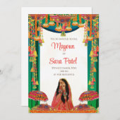 Holud laden als Mayoun Einladungen & Pithi Einladu (Vorne/Hinten)