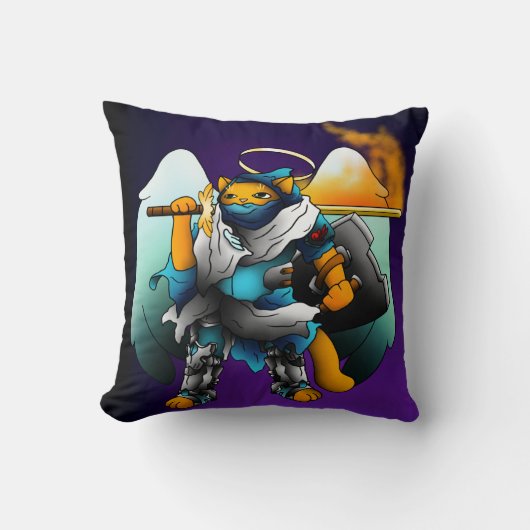 Holy Angel Knight Cat Kissen (Vorderseite)