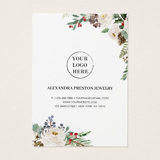 Holy Berries Floral Holiday Earring Display Card (Rückseite)