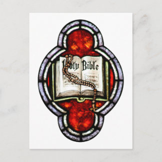 Holy Bible und Rosary Kunstgewerbe Postkarte