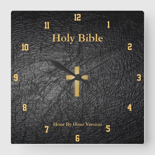 Holy Bible Wall Clock Quadratische Wanduhr (Vorderseite)