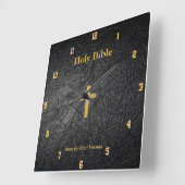 Holy Bible Wall Clock Quadratische Wanduhr (Winkel)