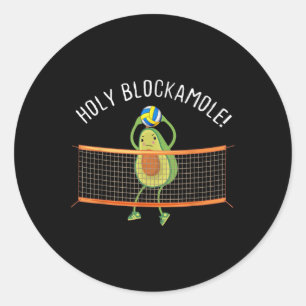 Holy Blockamole Volleyball Cute Fun Runder Aufkleber