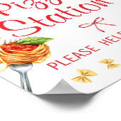 Holy Cannoli Baby Shower Pizza Station Poster (Ecke)