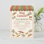 Holy Cannoli! First Birthday  Einladung (Stehend Vorderseite)