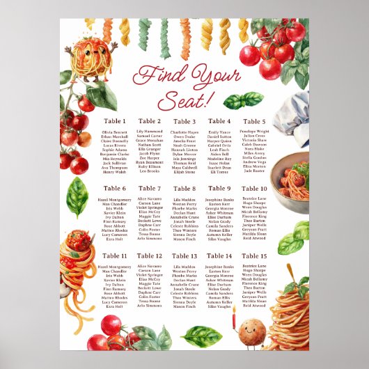 Holy Cannoli little meatball 1st birthday Seating Poster (Vorne)