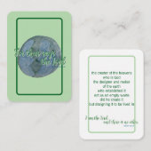 Holy Card – The Earth He Formed Visitenkarte (Vorne/Hinten)