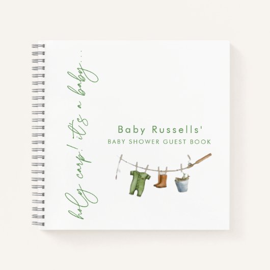 Holy Carp, it's a Baby Shower Guest Book Notizblock (Vorderseite)