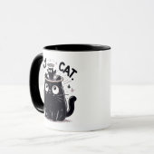 Holy Cat - Black Cat Watching Angel Cat Funny Tasse (Vorderseite Links)