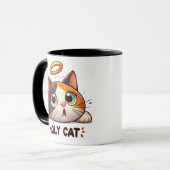 Holy Cat - Calico Angel Cat mit Halo Funny Mug Tasse (Vorderseite Links)