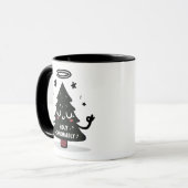 Holy Chrismaroly Mug Cute Floating Christmas Tree Tasse (Vorderseite Links)