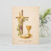 Holy Communion Eucharist Chalice Invitation Einladung (Stehend Vorderseite)